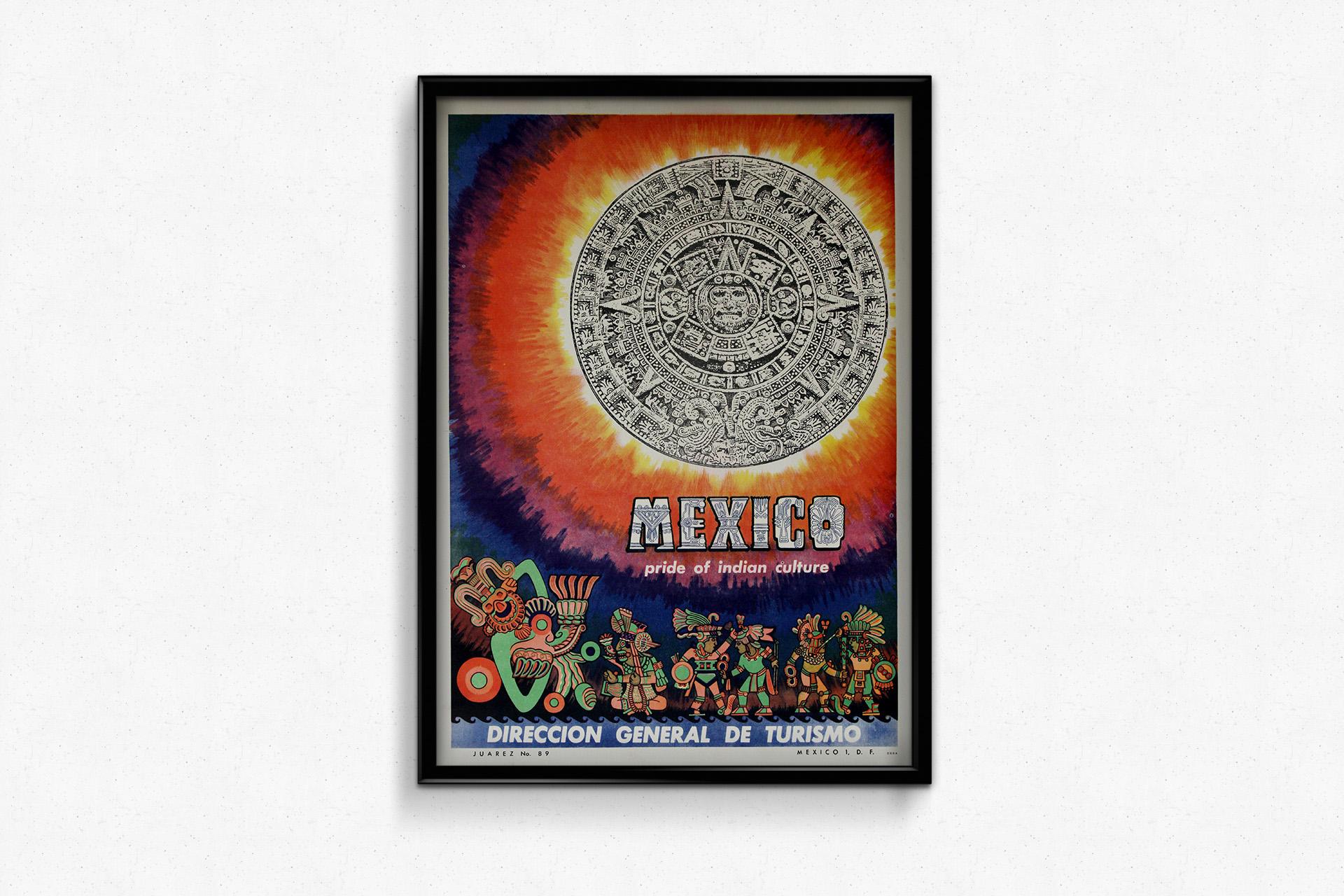 Circa 1960 original poster for Mexico pride of indian culture For Sale 2