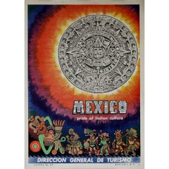 Circa 1960 original poster for Mexico pride of indian culture