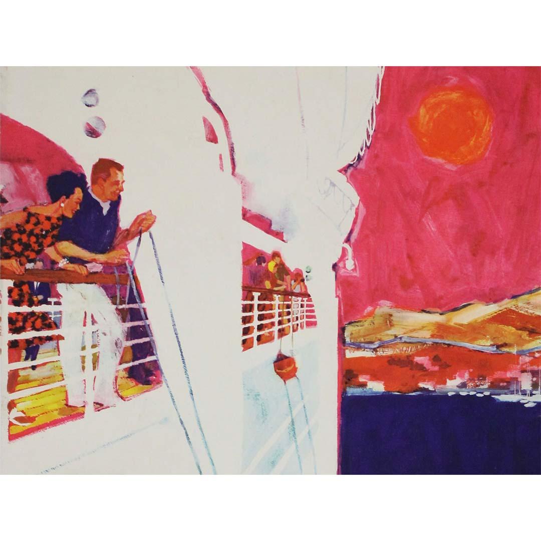 Circa 1960 travel poster - P&O–Orient Lines Sunshine Cruising - Beige Print by Unknown