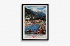 Circa 1960 travel poster promotes Saint-Gervais-les-Bains - Mont Blanc - France