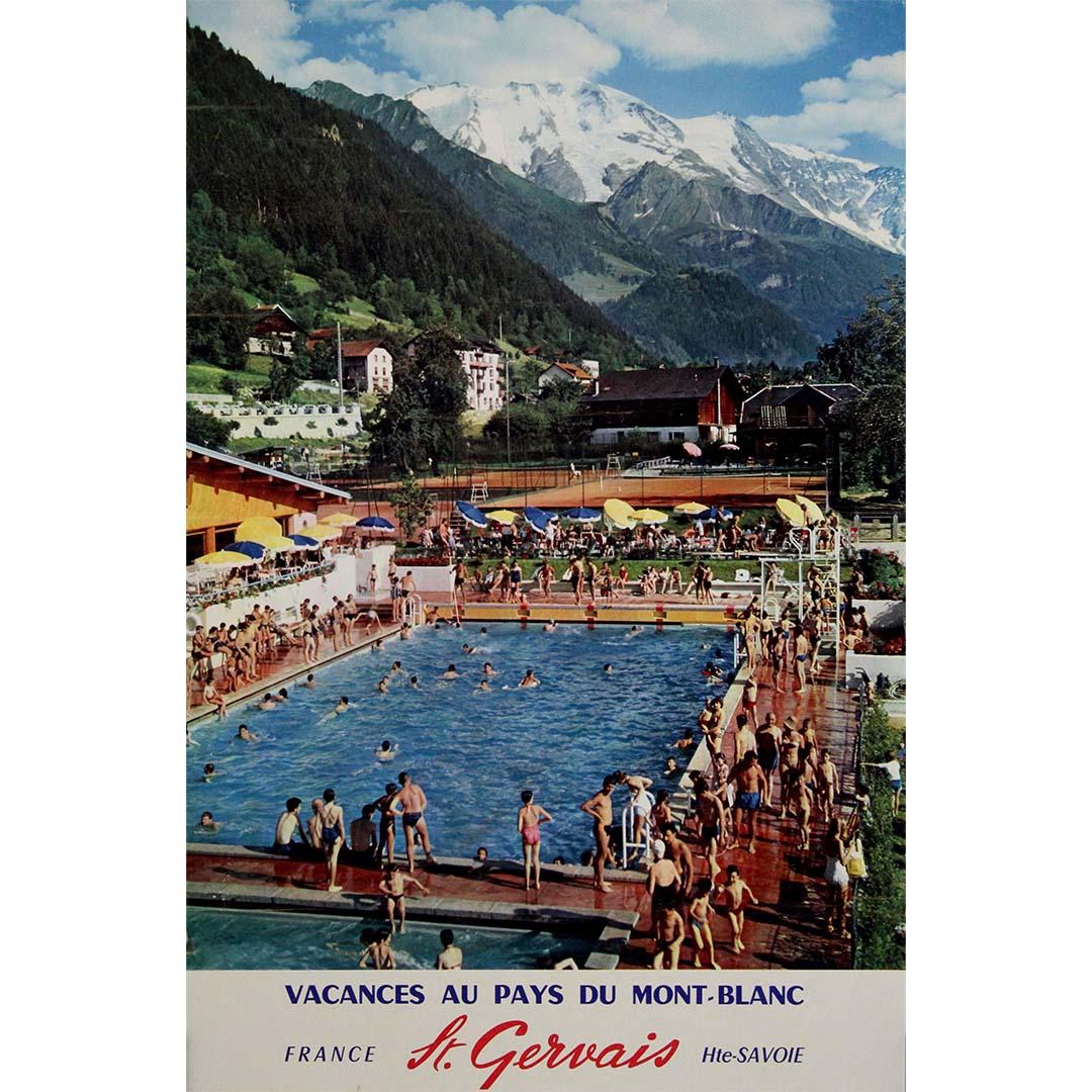 Cartel de viaje de 1960 que promociona Saint-Gervais-les-Bains - Mont Blanc - Francia - Print de Unknown
