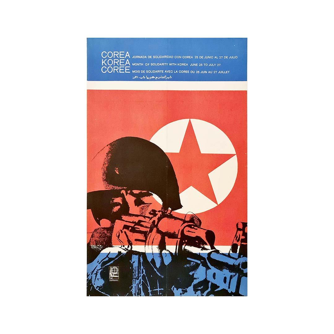 Originales Ospaaal-Plakat aus dem Jahr 1970  Monat der Solidaritt mit Korea – Print von Unknown