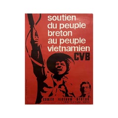 Circa 1970 Original poster by the Comité Vietnam Breton to support Vietnam
