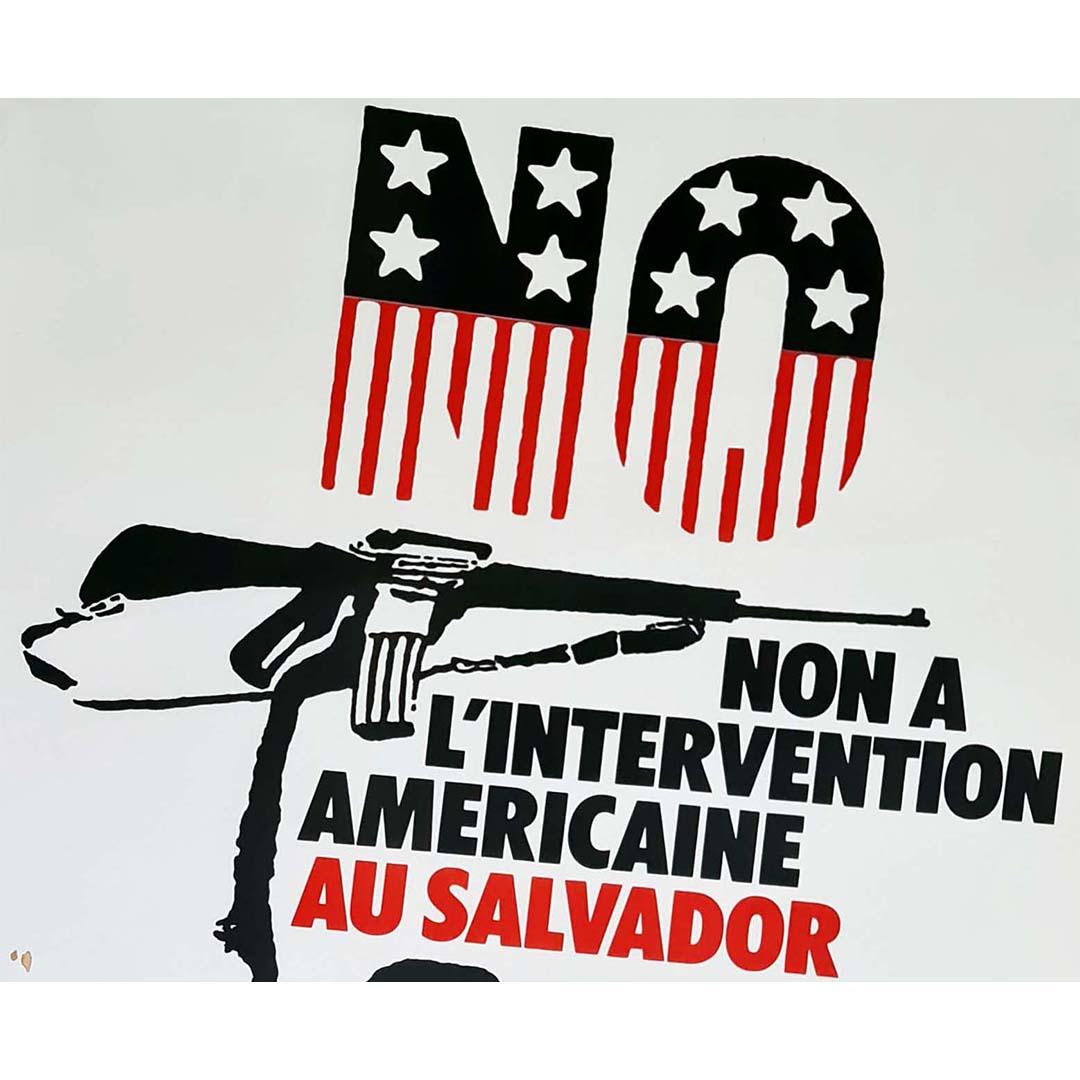 Affiche originale datant d'environ 1970, « No to US intervention in El Salvador » - Politique en vente 1
