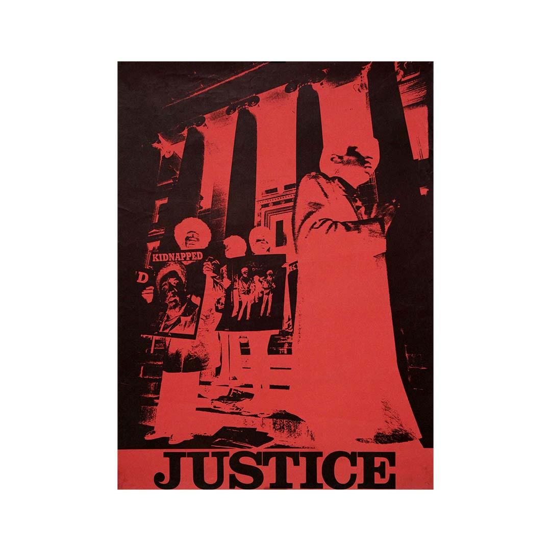 Circa 1970 original serigraph - Black Panther Party - Justice - Print de Unknown