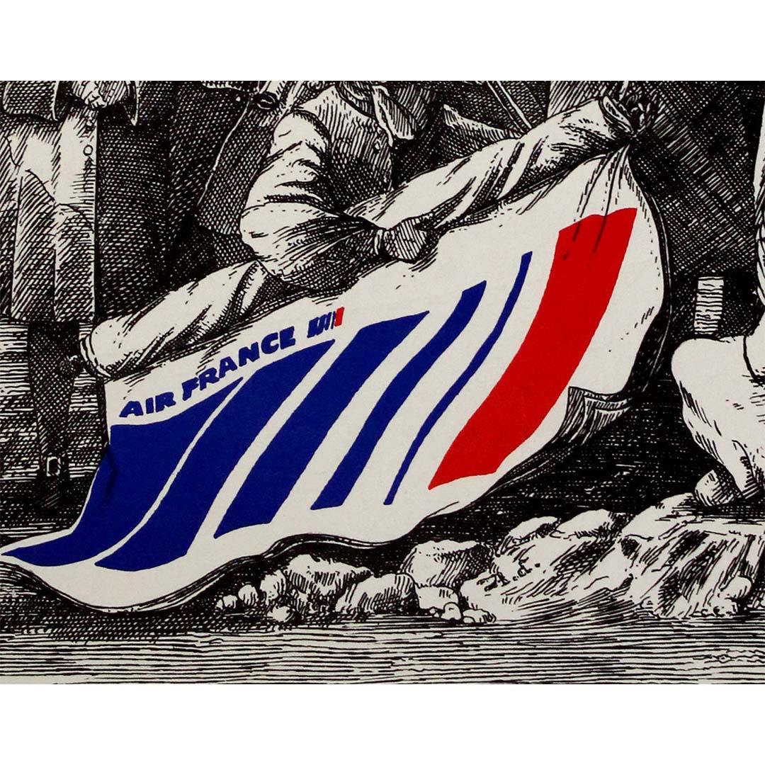 Circa 1970 original travel poster for Air France to Boston USA For Sale 1