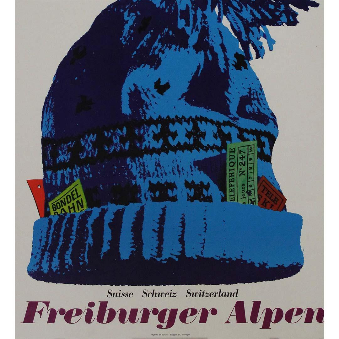 Originales Reiseplakat der Fribourg-Alpen in der Schweiz, um 1970 im Angebot 1