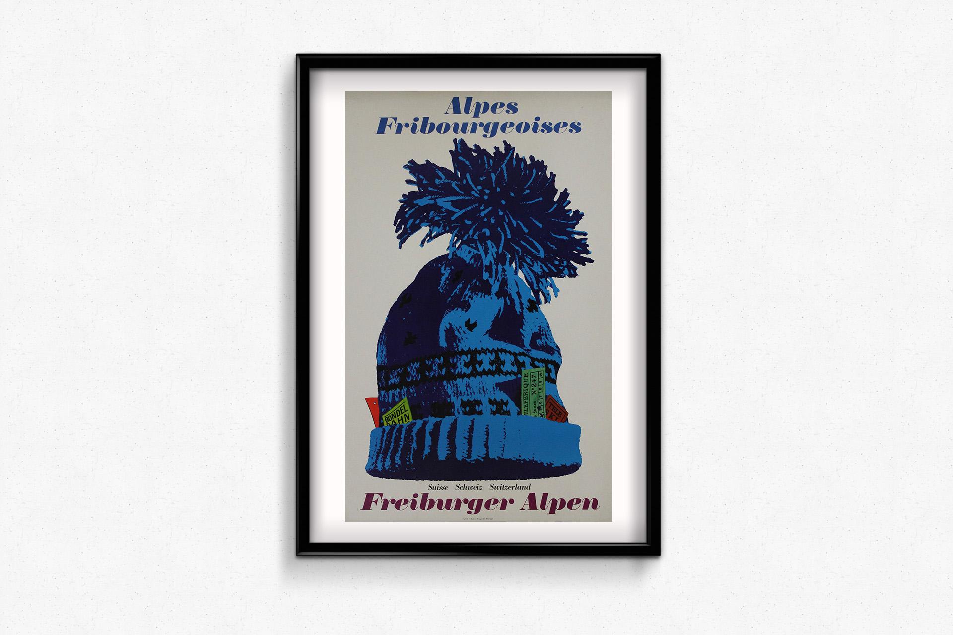 Originales Reiseplakat der Fribourg-Alpen in der Schweiz, um 1970 im Angebot 2
