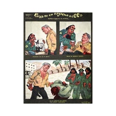 Circa 1970 Soviet propaganda poster - Political Satire Cold War