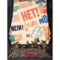 Circa 1970 Soviet propaganda poster - Political Satire Cold War