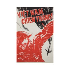 Circa 1970 Vietnam War propaganda poster Victory Vietnam soldier dove