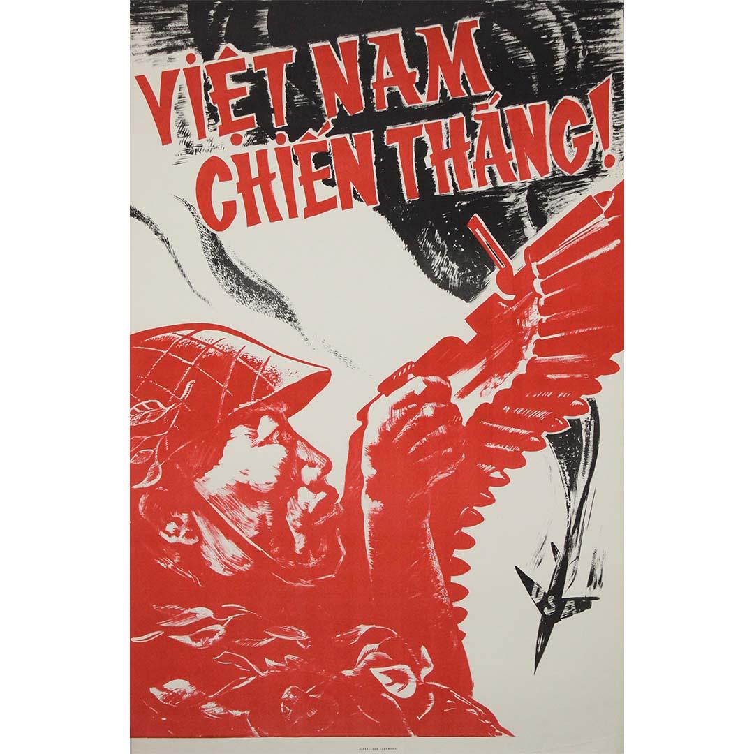 Unknown Print - Circa 1970 Vietnam War propaganda poster Victory Vietnam soldier dove