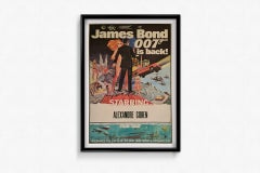 Circa 1970s Original Poster James Bond 007 Is Back Spy Movie Cinema