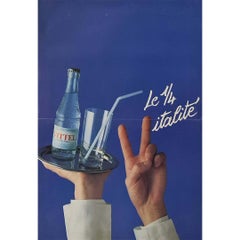 Circa 1980 Original advertising poster for Vittel water - French Water