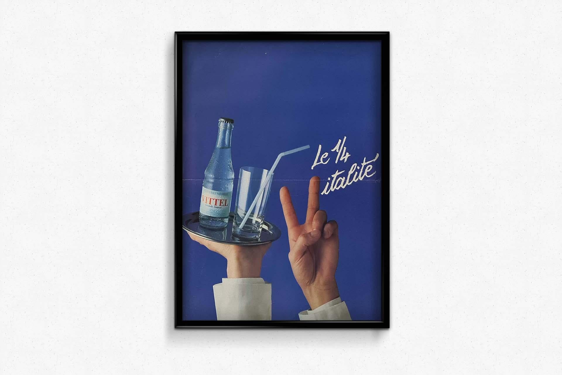 Original-Werbeplakat für Vittel-Wasser – Französisches Wasser, um 1980 im Angebot 2