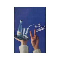 Vintage Circa 1980 Original advertising poster for Vittel water - French Water
