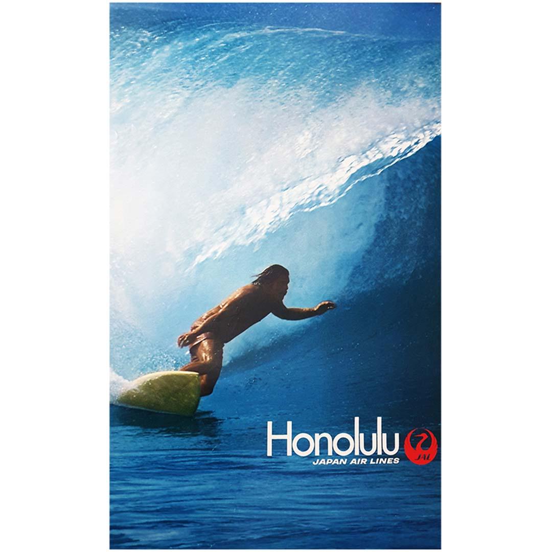Circa 1980 Original poster by Japan Airlines to promote its flight to Honolulu For Sale 1