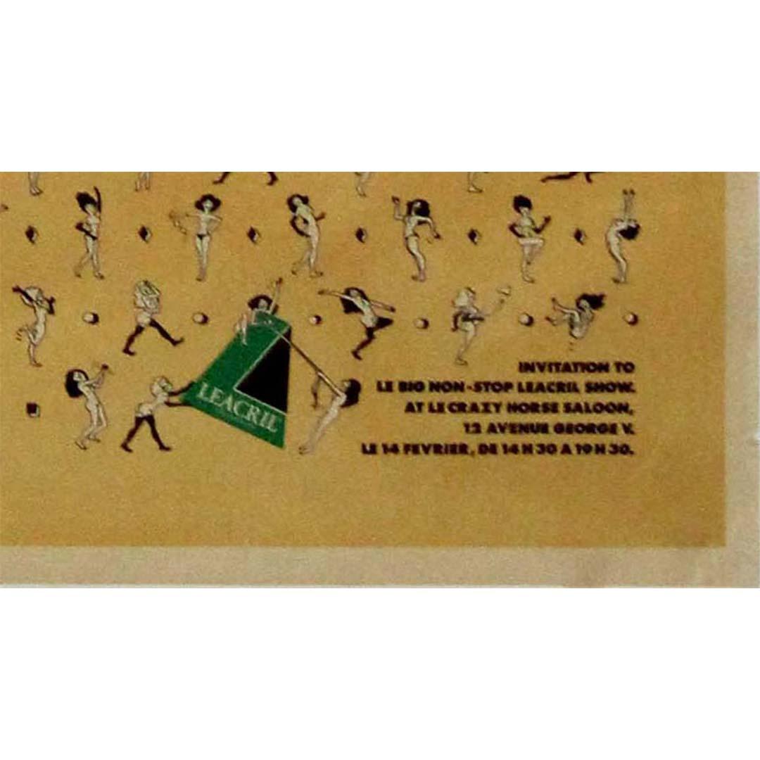 CIRCA 1980 Originalplakat für die Le Big Non-Stop Leacril Show des Crazy Horse Saloon im Angebot 1
