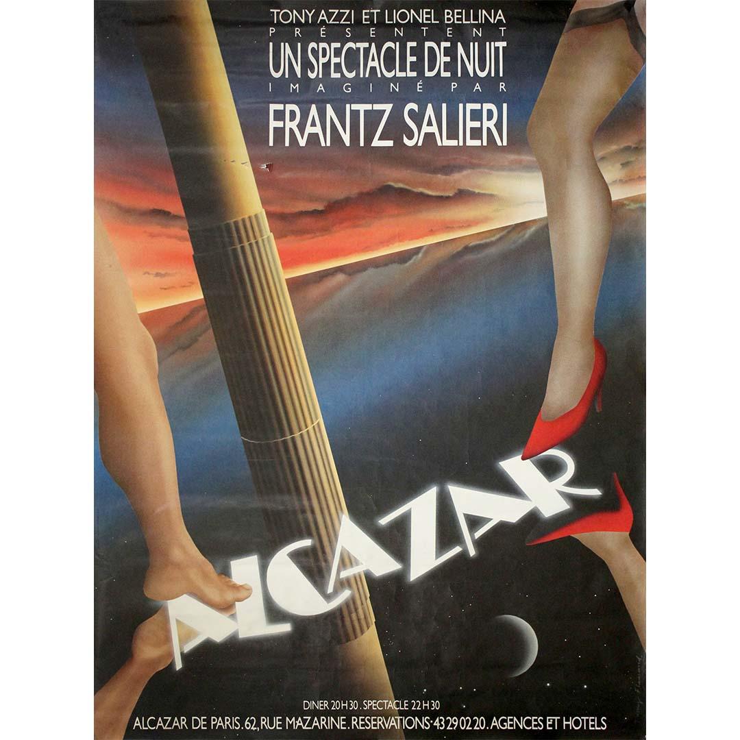 Unknown Print – CIRCA 1980 Originalplakat - Alcazar un spéctacle de nuit Frantz Salieri