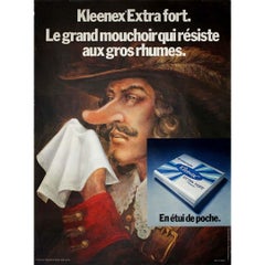Circa 1990 advertising poster for Kleenex Extra Fort - Cyrano de Bergerac
