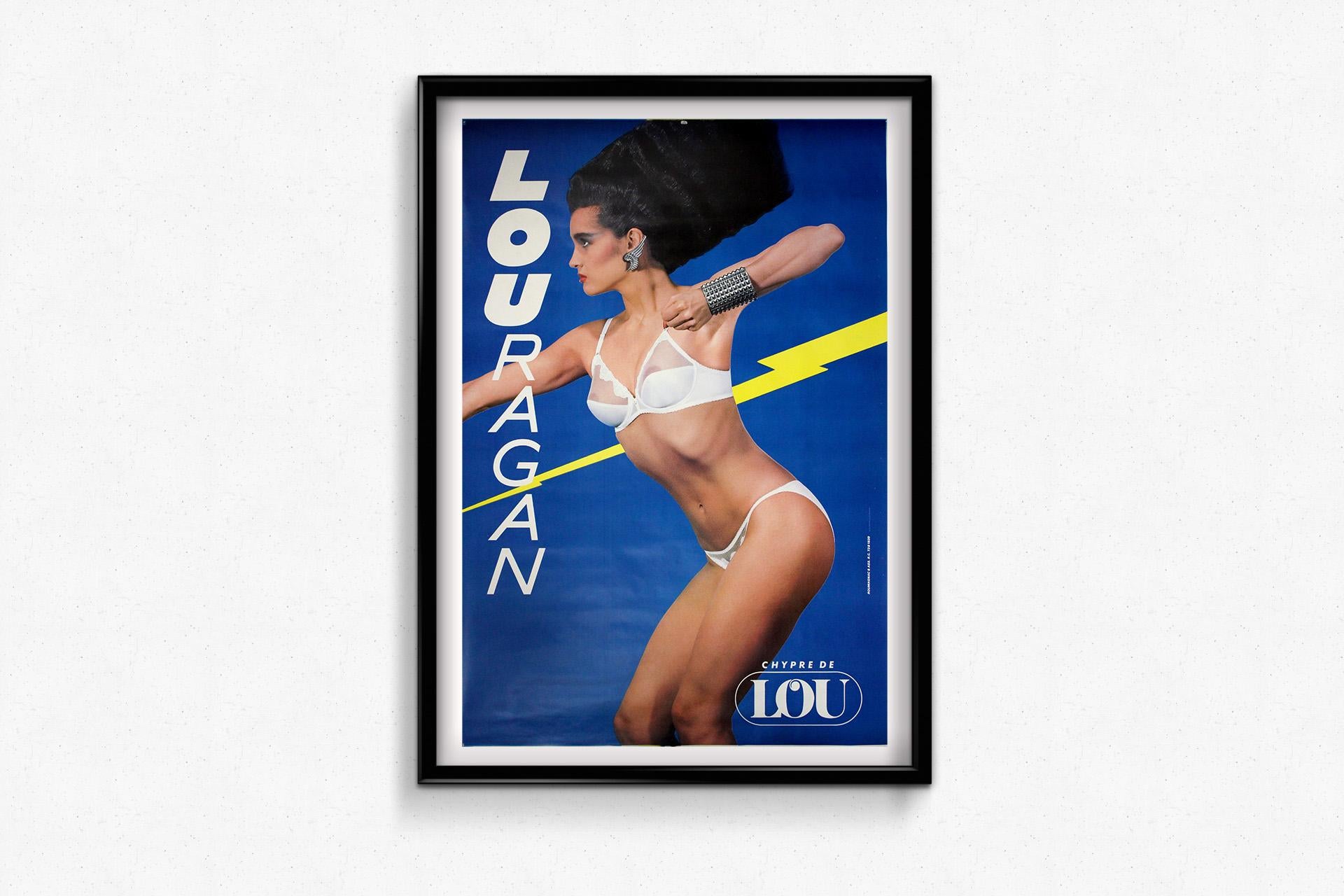 Circa 1990 advertising poster for Louragan – Chypre de Lou For Sale 2