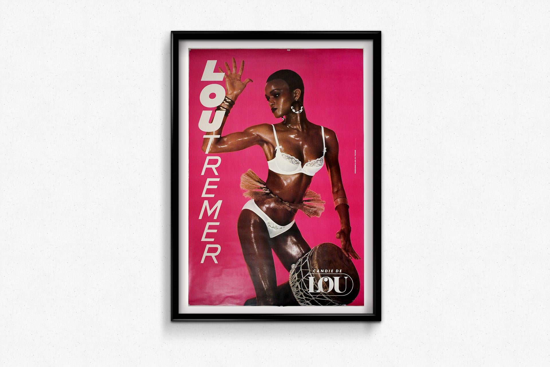 Circa 1990 original advertising poster for Candie de Lou lingerie For Sale 2