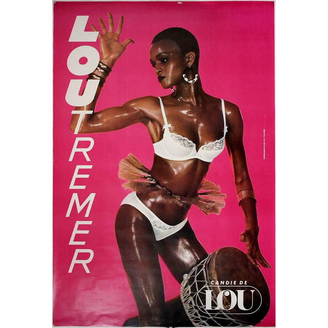 Circa 1990 original advertising poster for Candie de Lou lingerie - Print by Unknown