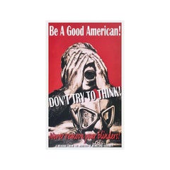 Circa 2000 Original poster " Be a good American Never Remove Your Blinders! "