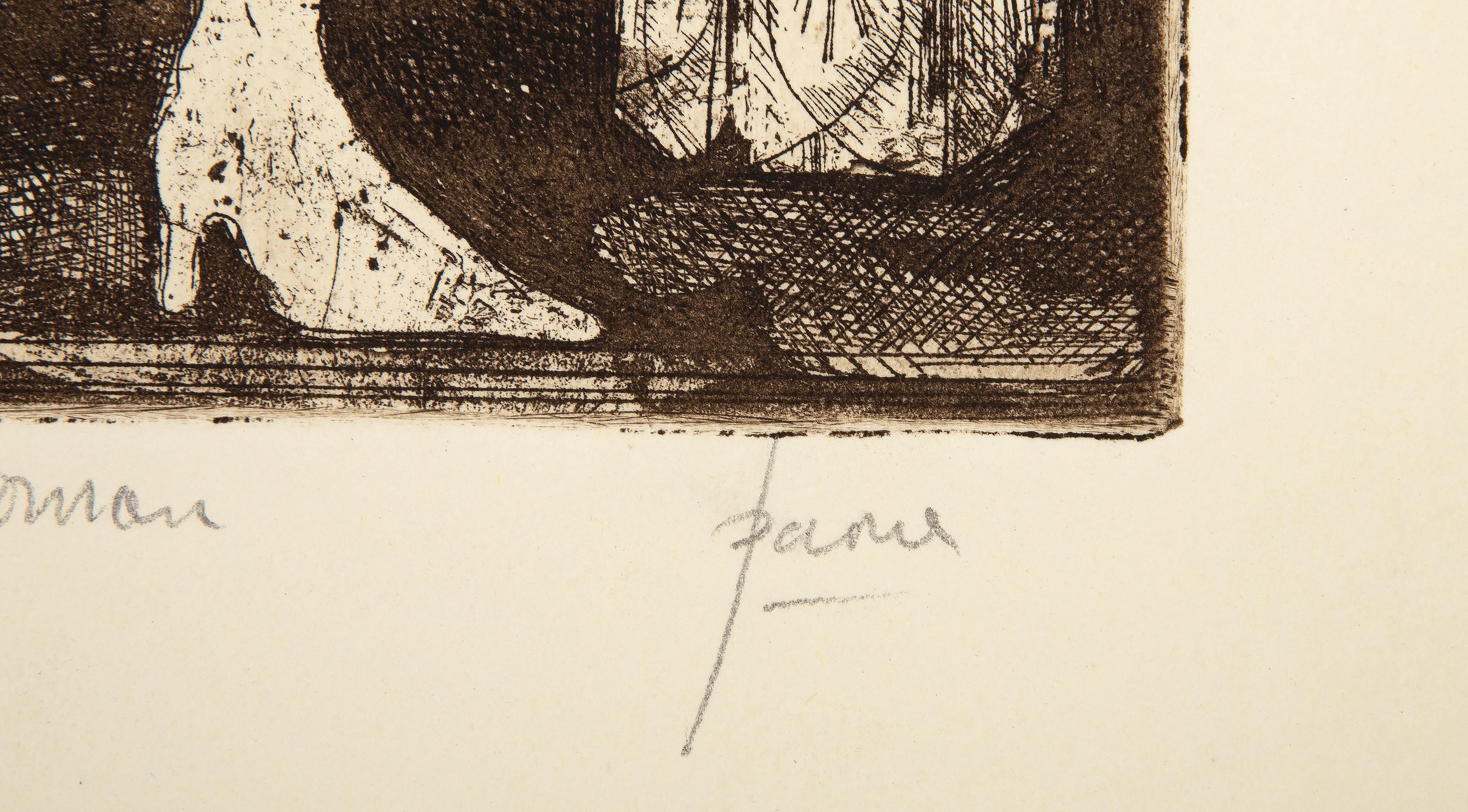 Circus Woman, Surrealist Etching by Peter Paone For Sale 1