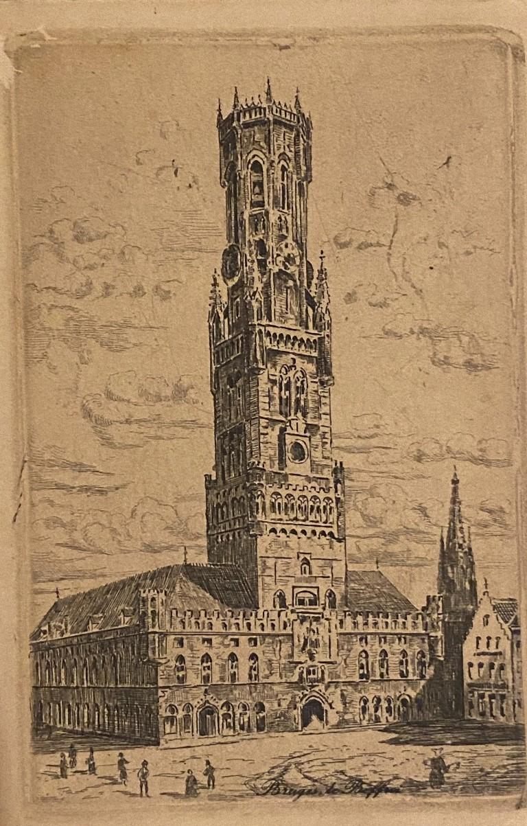 Unknown Landscape Print - City of Banges - Original Etching on Paper - 1920s
