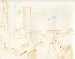 City of future - Original Etching and Drypoint - Mid-20th Century