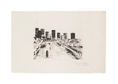 Vintage Cityscape - Original Etching signed "Marra" - 20th century