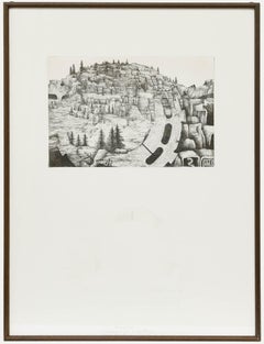Claus D. Hentschel (1937-2012) - Framed Etching, Geometrische Landschaft
