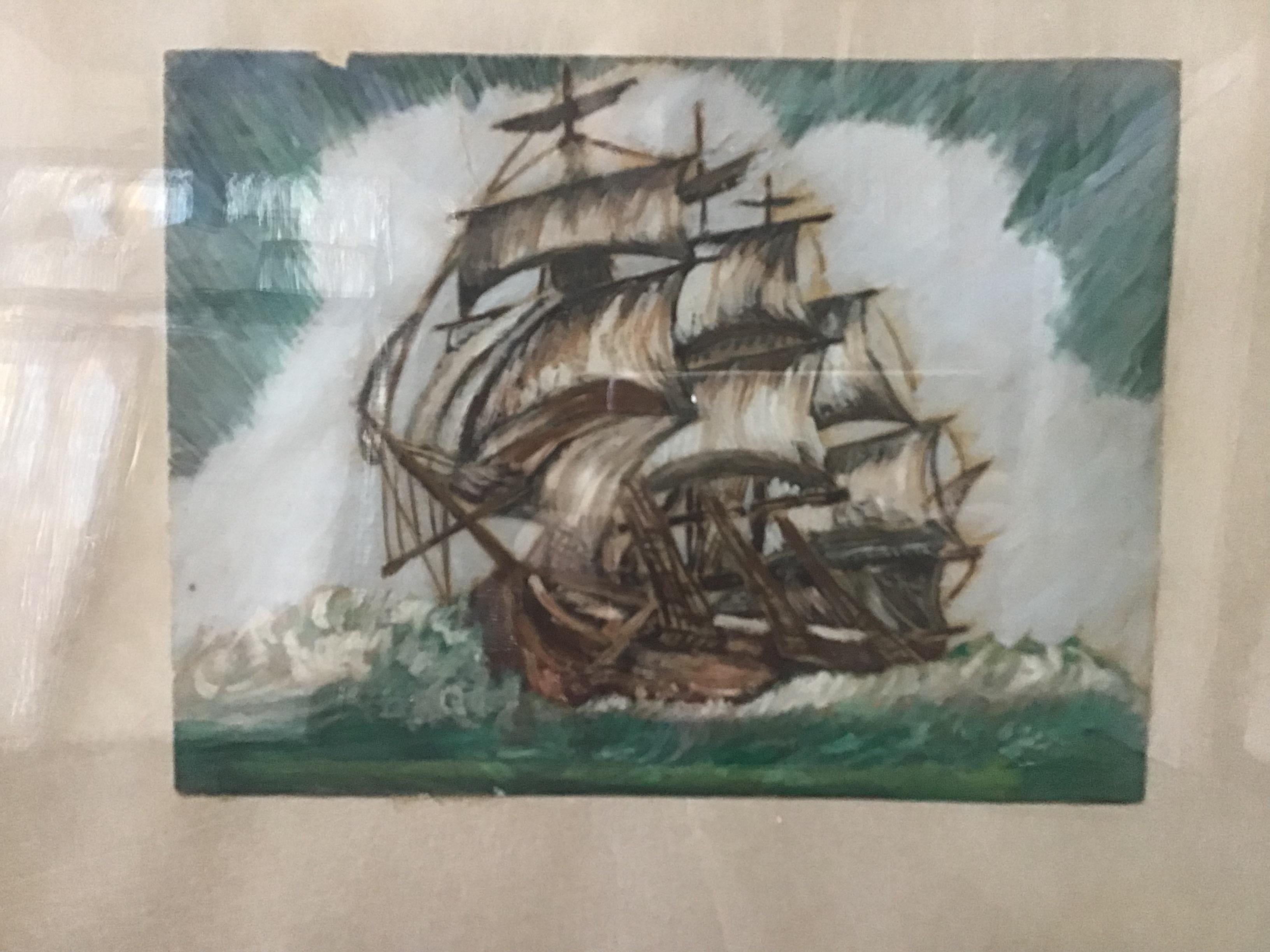 clipper ship watercolor - Print by Unknown