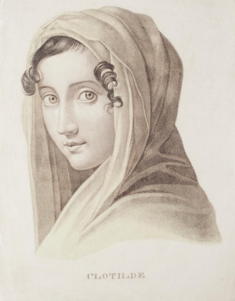 Unknown Figurative Print - Clotilde - Original Lithograph on Paper - 19th Century