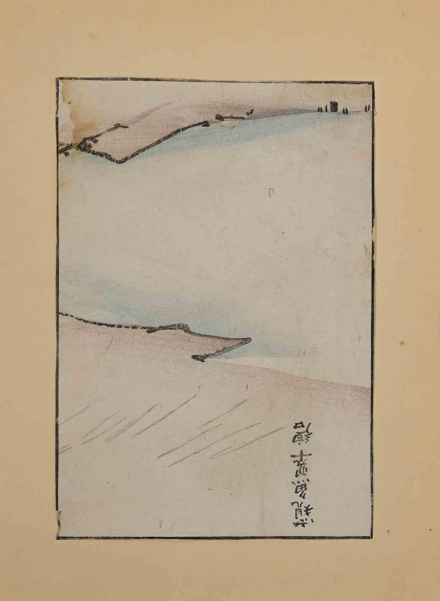 Coastal Landscape - Woodcut - 19th Century