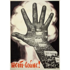 Original sowjetisches Plakat aus der Zeit des Kalten Krieges von 1964 - Nein zum Krieg!