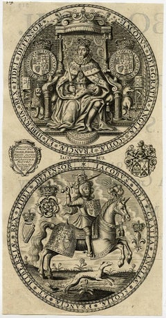 Collection of four print with depictions of English royal seals.