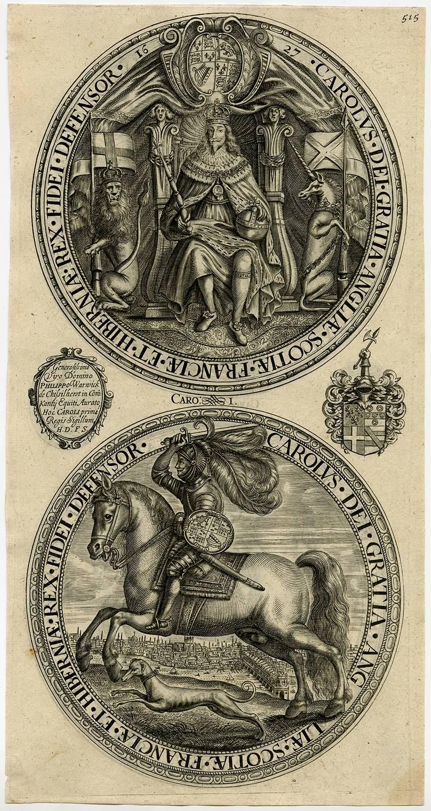 Collection of four print with depictions of English royal seals.  For Sale 1