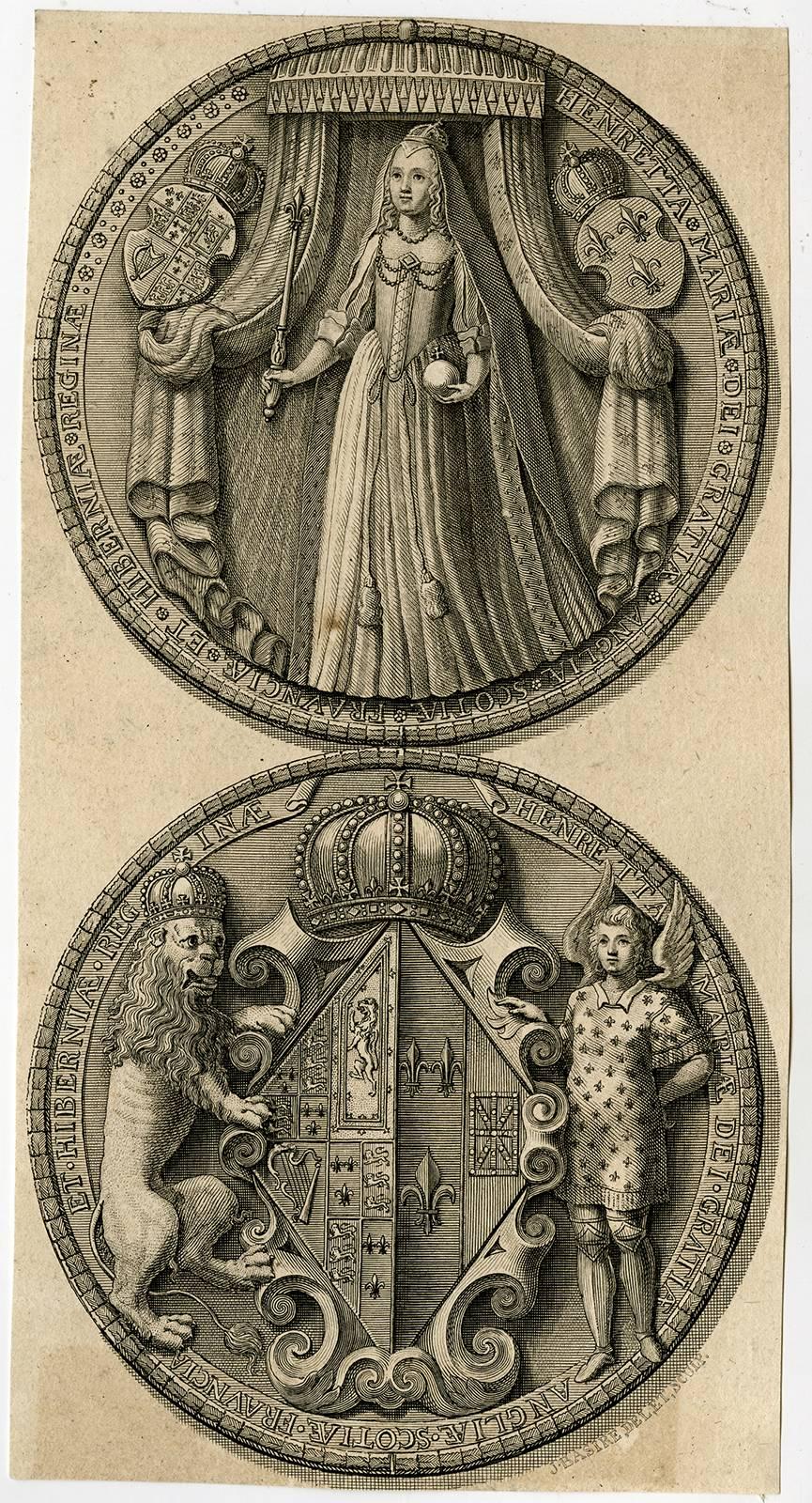 Unknown Figurative Print - Collection of four print with depictions of English royal seals. 