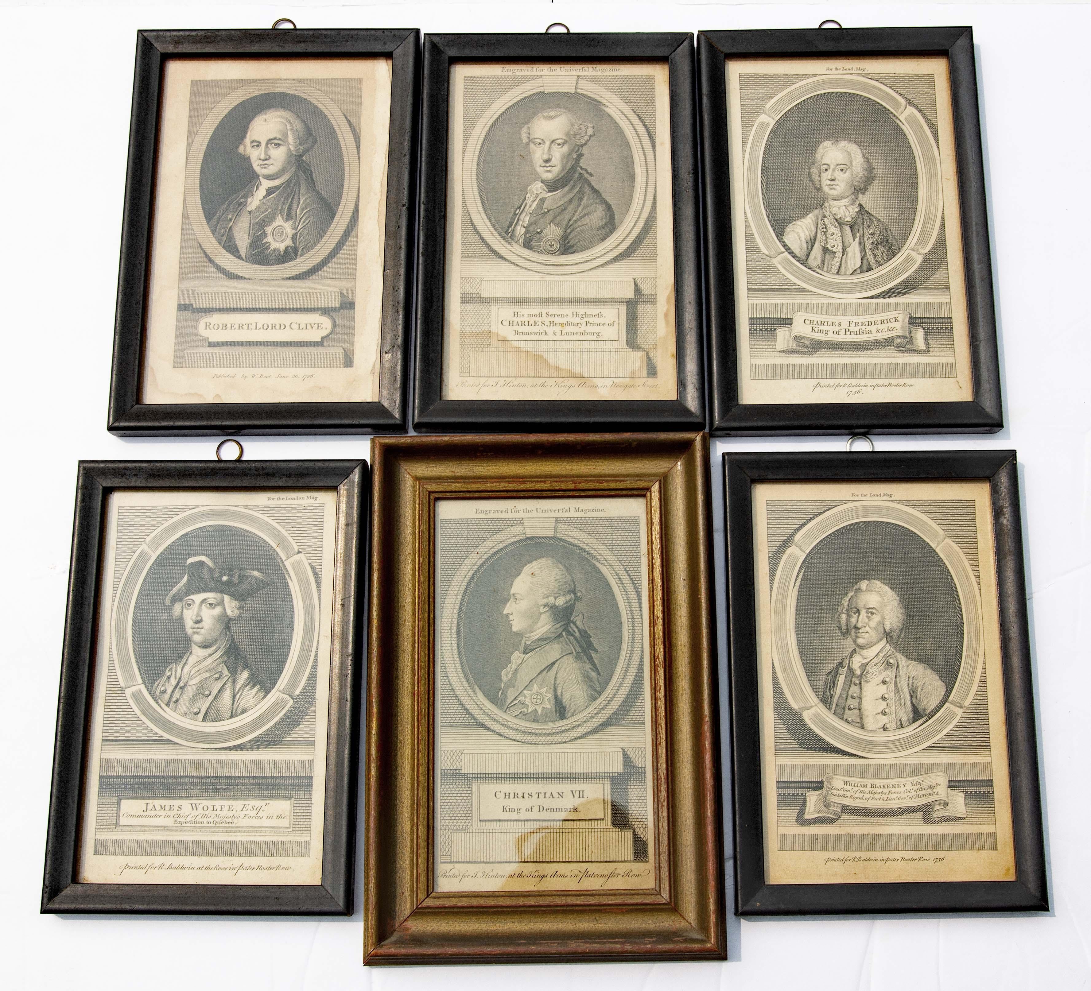 Unknown Figurative Print - Collection of Six 18th Century Mezzotint Portraits of European Nobility