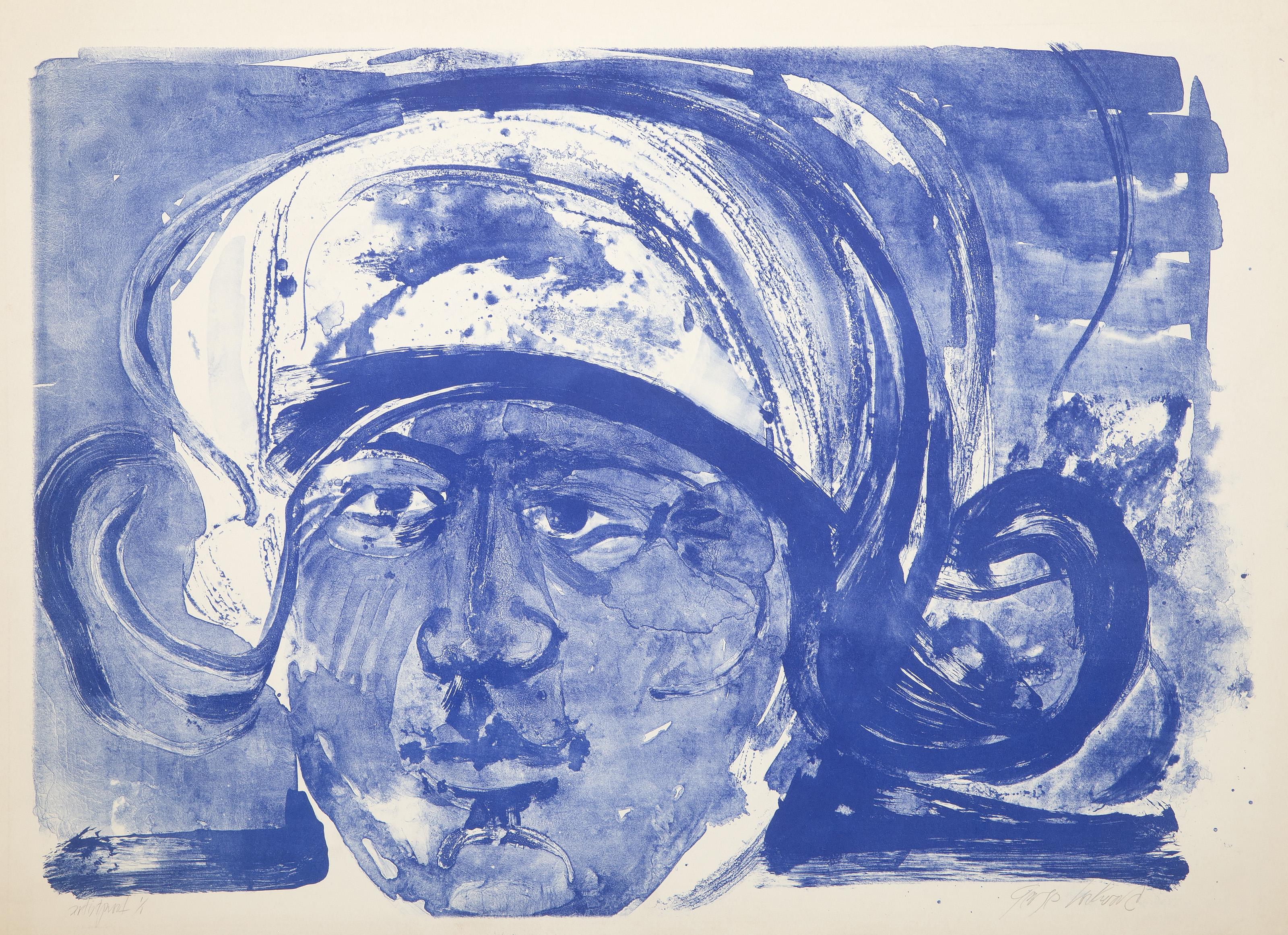  George Lockwood, American (1929 - 1969) -  Colonial Man, Year: circa 1963, Medium: Lithograph, signed and numbered in pencil, Edition: AP, Image Size: 18 x 25 inches, Size: 20.25 x 28 in. (51.44 x 71.12 cm) 
