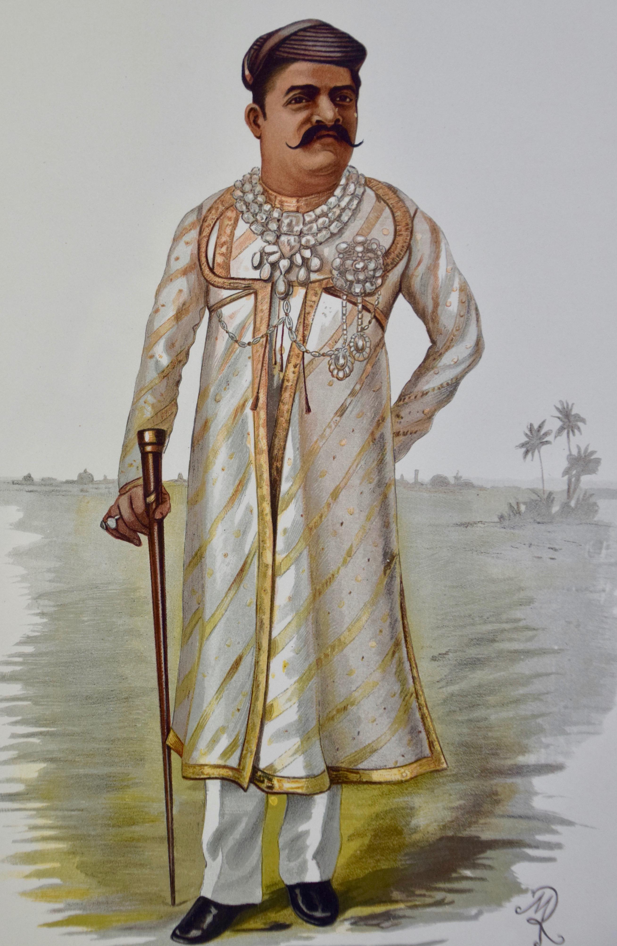 Farbige Waschtischschnitzerei der „Gaekwar des Barock“ (Prinz von Indien)   (Sonstige Kunststile), Print, von Unknown