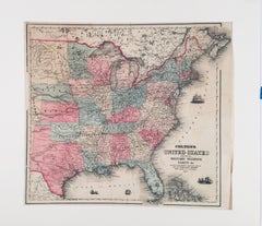 Antique Colton's 1861 Map of United States Forts and Military Stations 