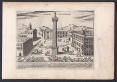 Column of Antoninus Pius, Rome Italy. Jacobs Lauro 17th century engraving