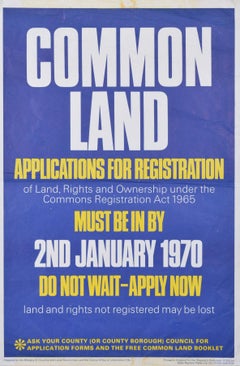 Common Land Applications original vintage Housing Ministry poster Harold Wilson