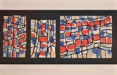 Composition - Orginal Lithograph on Cardboard - Mid-20th Century