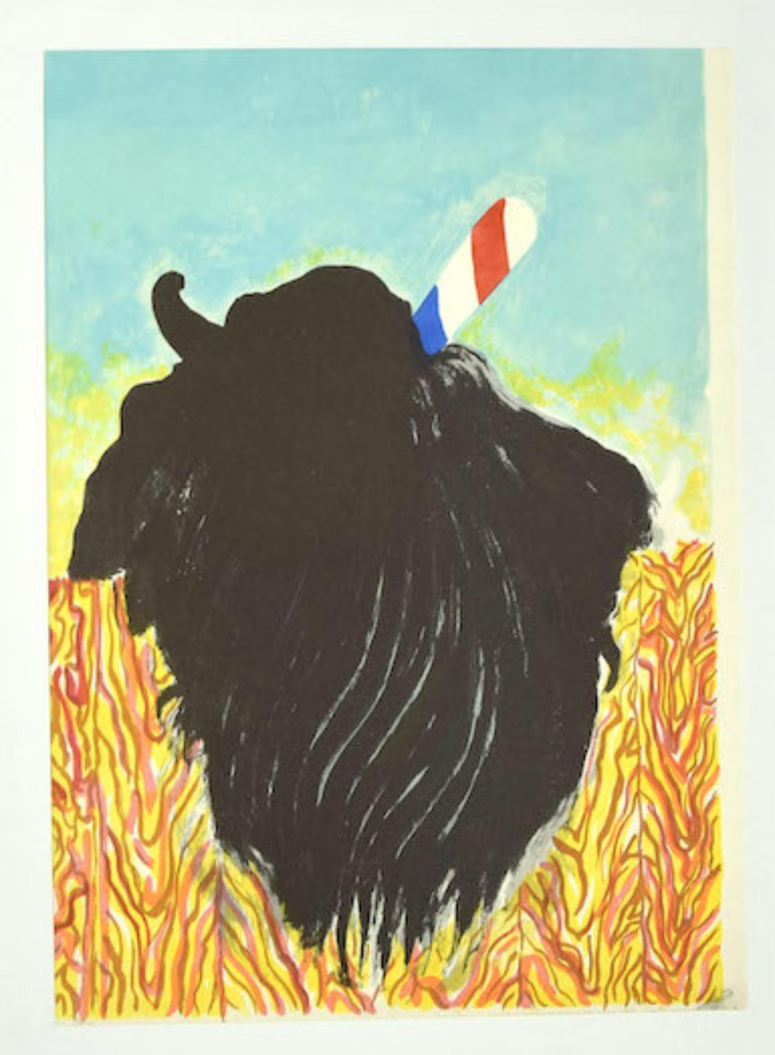 Figurative Print Unknown - Composition - Lithographie originale - Fin du XXe siècle