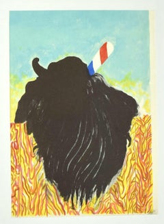 Composition - Lithographie originale - Fin du XXe siècle