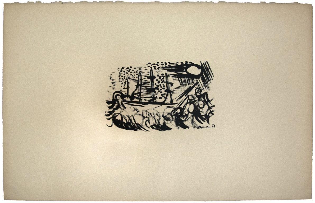 Komposition - Originallithographie auf Papier - 1950er Jahre – Print von Unknown